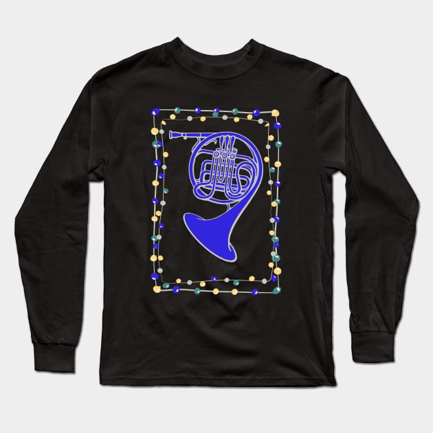 Christmas French Horn Long Sleeve T-Shirt by AngelFlame